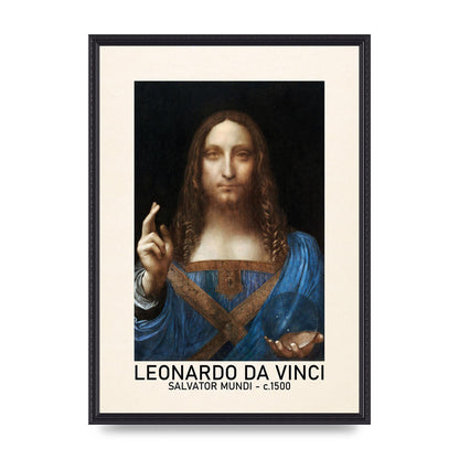Leonardo Da Vinci Salvator Mundi 1500 Printed Poster - A2 framed
