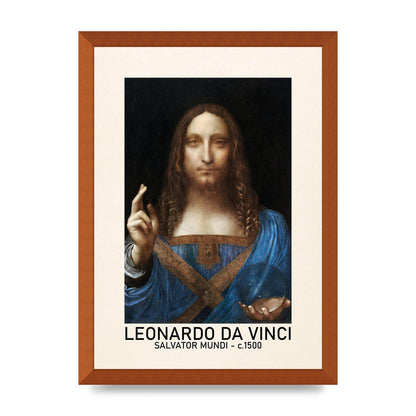 Leonardo Da Vinci Salvator Mundi 1500 Printed Poster - A3 framed