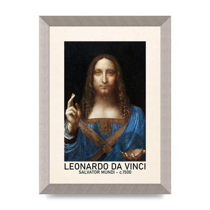 Leonardo Da Vinci Salvator Mundi 1500 Printed Poster - A4 framed
