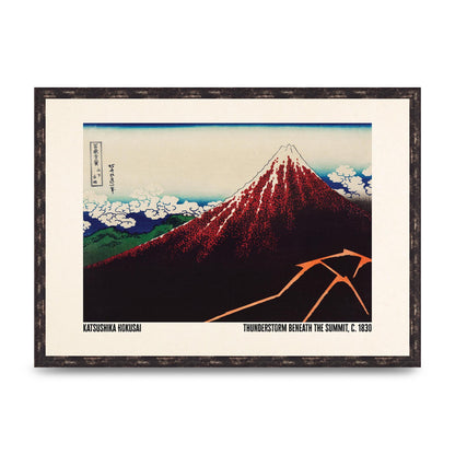 Katsushika Hokusai Thunderstorm Beneath The Summit C1830 Art For The Home - A2 framed