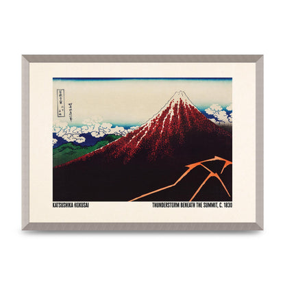 Katsushika Hokusai Thunderstorm Beneath The Summit C1830 Art For The Home - A2 framed