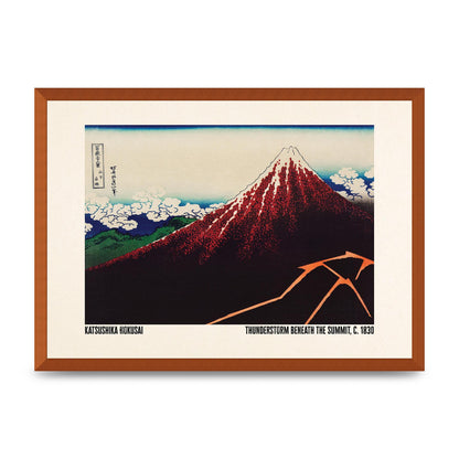 Katsushika Hokusai Thunderstorm Beneath The Summit C1830 Art For The Home - A2 framed