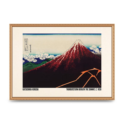 Katsushika Hokusai Thunderstorm Beneath The Summit C1830 Art For The Home - A2 framed