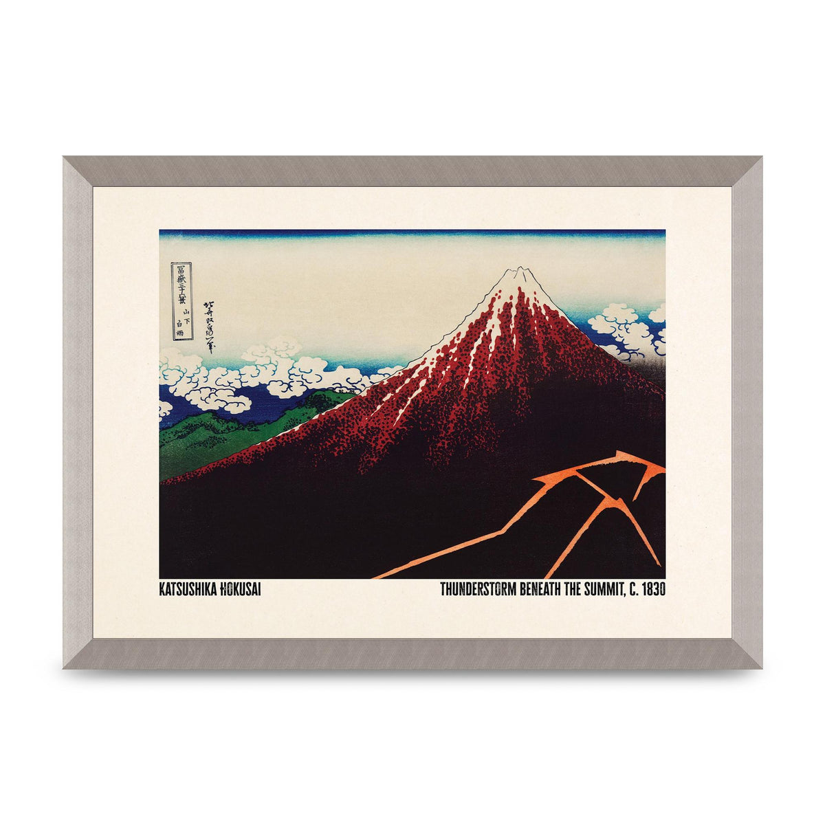 Katsushika Hokusai Thunderstorm Beneath The Summit C1830 Art For The Home - A3 framed