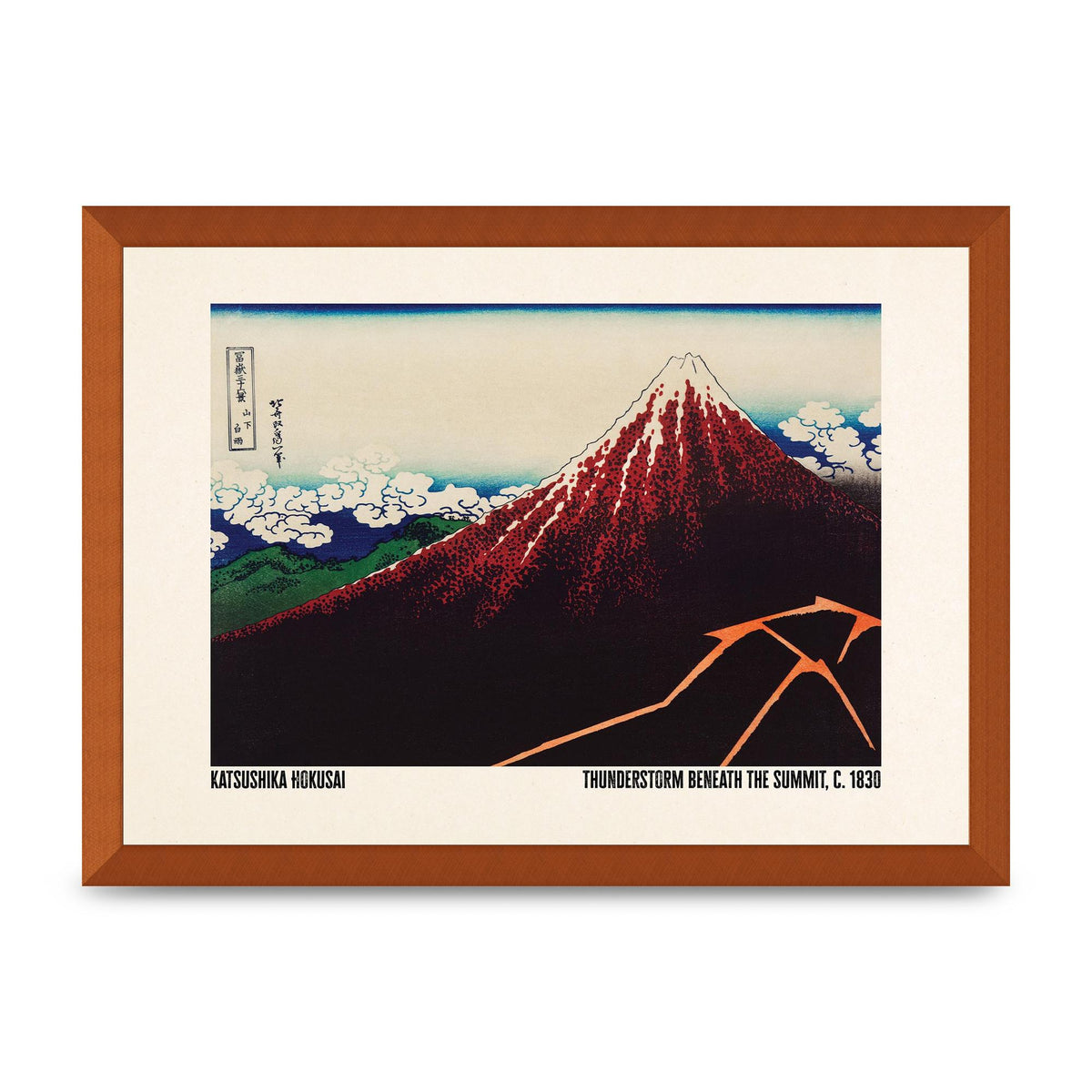 Katsushika Hokusai Thunderstorm Beneath The Summit C1830 Art For The Home - A3 framed