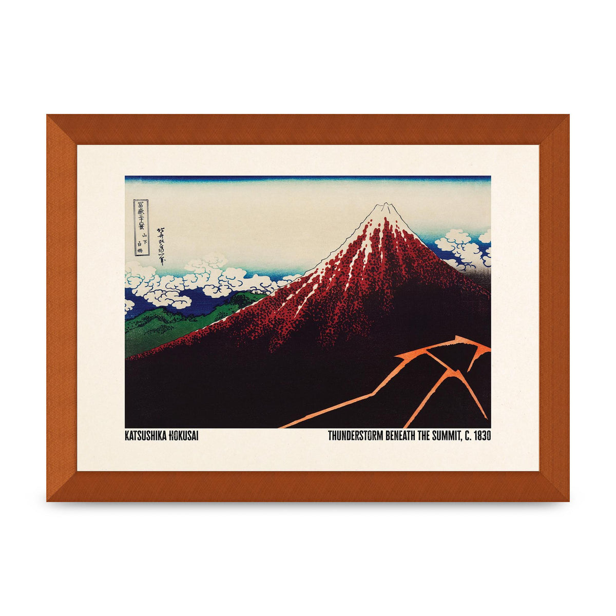Katsushika Hokusai Thunderstorm Beneath The Summit C1830 Art For The Home - A4 framed