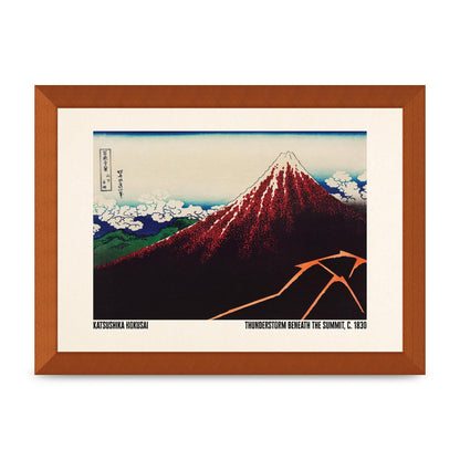 Katsushika Hokusai Thunderstorm Beneath The Summit C1830 Art For The Home - A4 framed