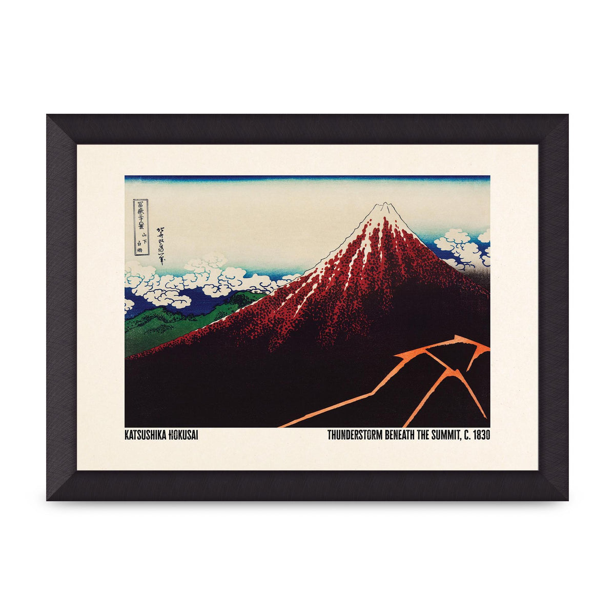Katsushika Hokusai Thunderstorm Beneath The Summit C1830 Art For The Home - A4 framed