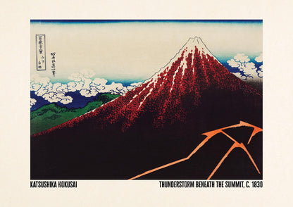 Katsushika Hokusai Thunderstorm Beneath The Summit C1830 Art For The Home - detail