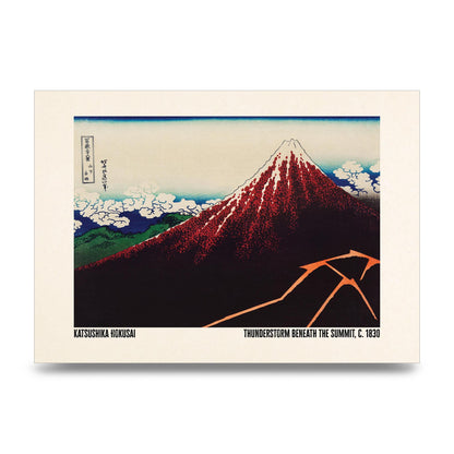 Katsushika Hokusai Thunderstorm Beneath The Summit C1830 Art For The Home - unframed print