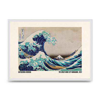 Katsushika Hokusai The Great Wave Off Kanagawa 1831 Printed Poster - A2 framed