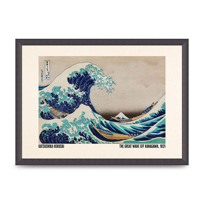 Katsushika Hokusai The Great Wave Off Kanagawa 1831 Printed Poster - A3 framed