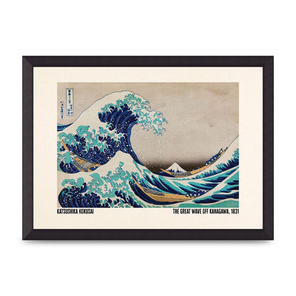 Katsushika Hokusai The Great Wave Off Kanagawa 1831 Printed Poster - A3 framed