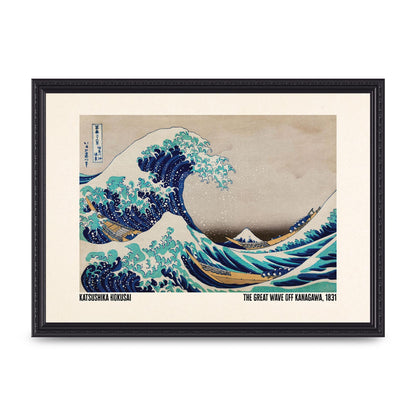 Katsushika Hokusai The Great Wave Off Kanagawa 1831 Printed Poster - A3 framed