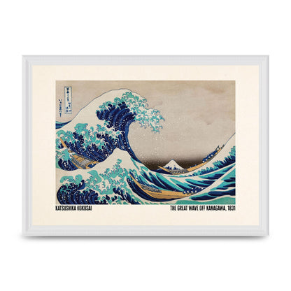 Katsushika Hokusai The Great Wave Off Kanagawa 1831 Printed Poster - A3 framed