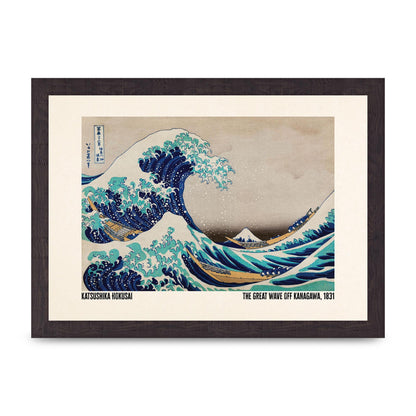Katsushika Hokusai The Great Wave Off Kanagawa 1831 Printed Poster - A4 framed