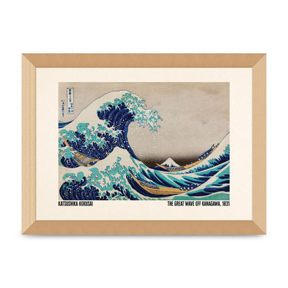 Katsushika Hokusai The Great Wave Off Kanagawa 1831 Printed Poster - A4 framed