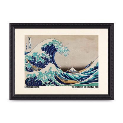 Katsushika Hokusai The Great Wave Off Kanagawa 1831 Printed Poster - A4 framed