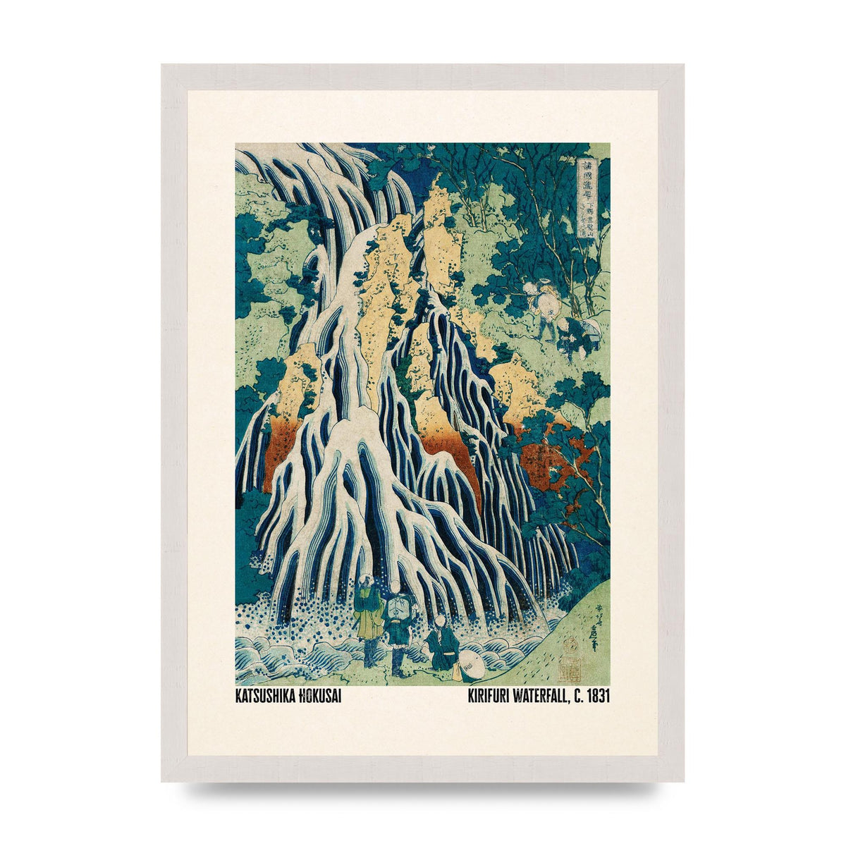 Katsushika Hokusai Kirifuri Waterfall C1831 Wall Art - A3 framed