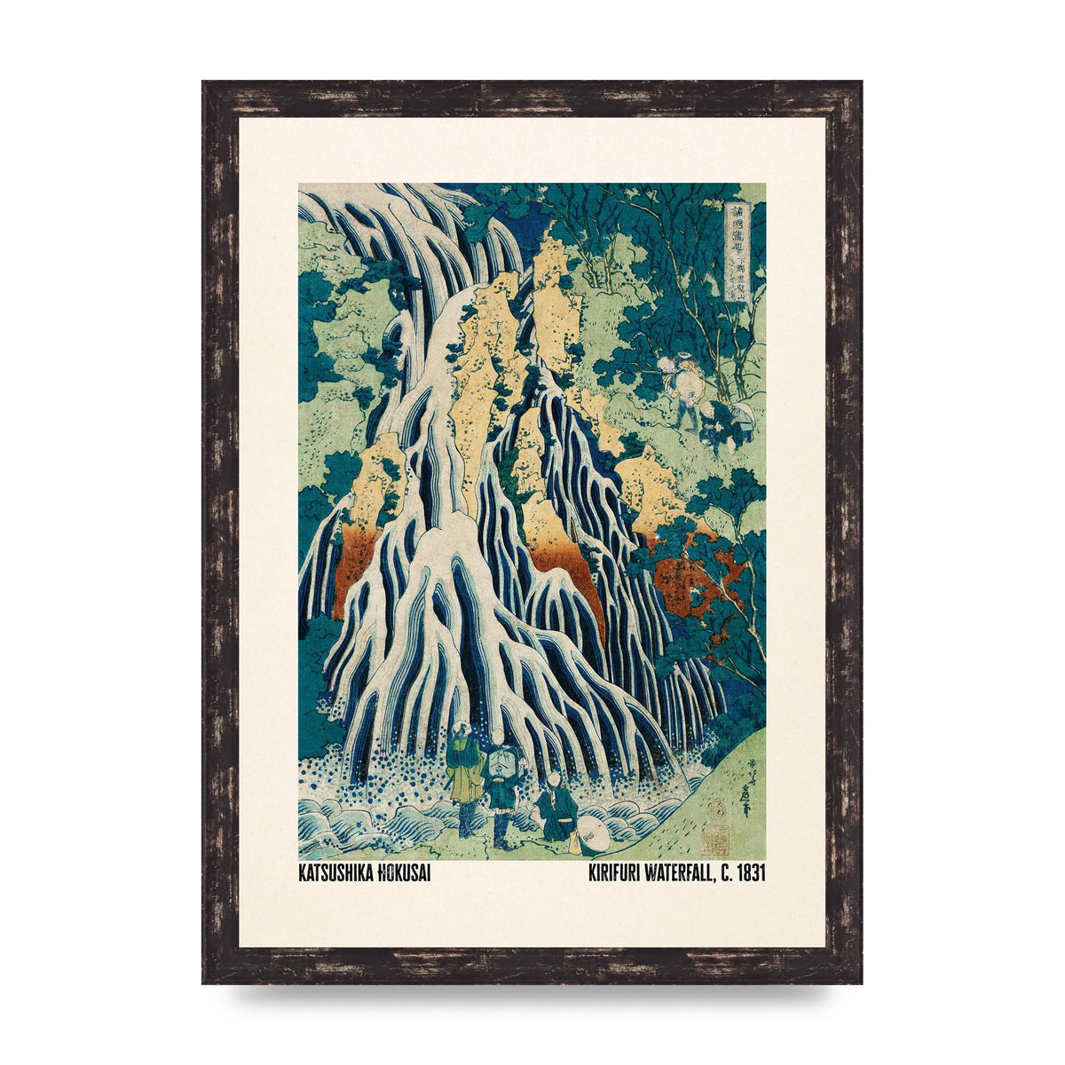 Katsushika Hokusai Kirifuri Waterfall C1831 Wall Art - A3 framed