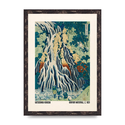 Katsushika Hokusai Kirifuri Waterfall C1831 Wall Art - A3 framed