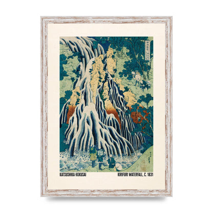 Katsushika Hokusai Kirifuri Waterfall C1831 Wall Art - A3 framed