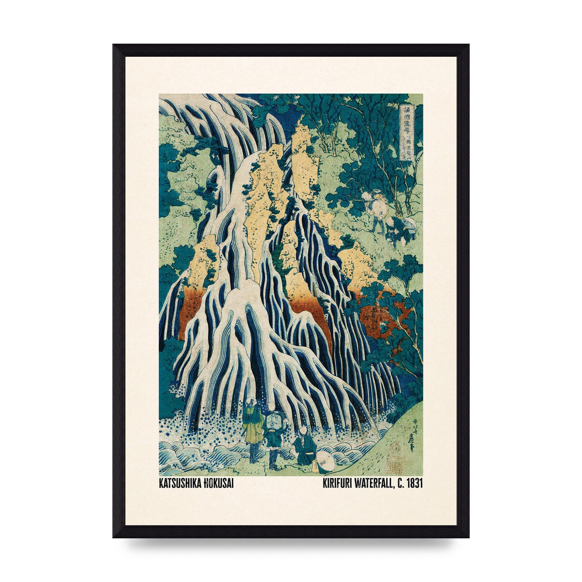 Katsushika Hokusai Kirifuri Waterfall C1831 Wall Art - A3 framed