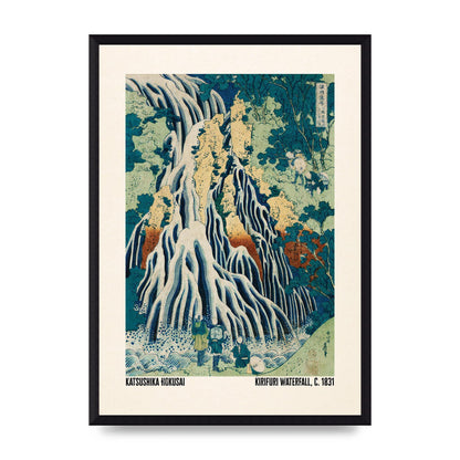 Katsushika Hokusai Kirifuri Waterfall C1831 Wall Art - A3 framed