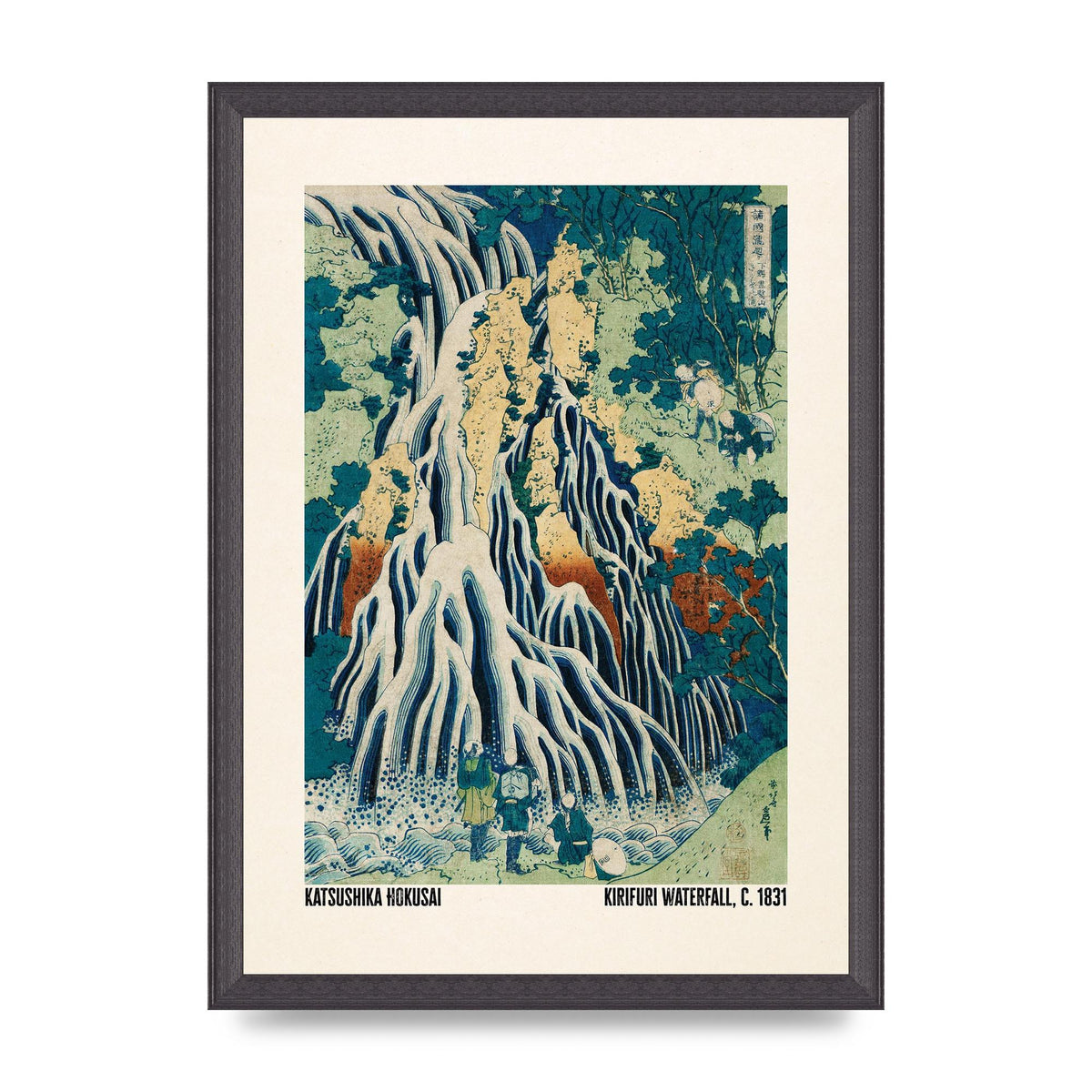Katsushika Hokusai Kirifuri Waterfall C1831 Wall Art - A3 framed