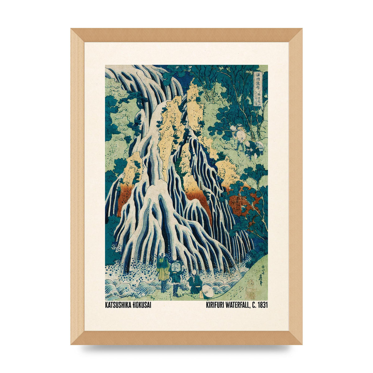Katsushika Hokusai Kirifuri Waterfall C1831 Wall Art - A3 framed
