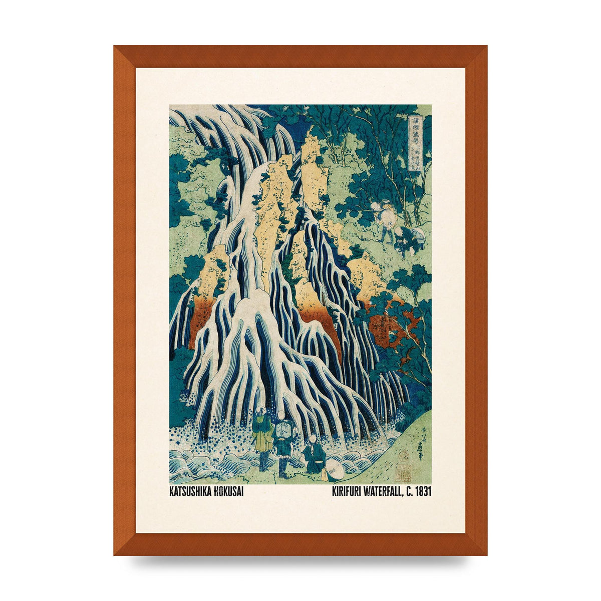 Katsushika Hokusai Kirifuri Waterfall C1831 Wall Art - A3 framed