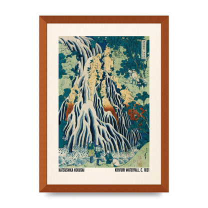Katsushika Hokusai Kirifuri Waterfall C1831 Wall Art - A3 framed