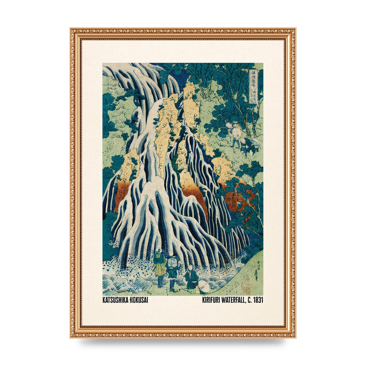 Katsushika Hokusai Kirifuri Waterfall C1831 Wall Art - A3 framed