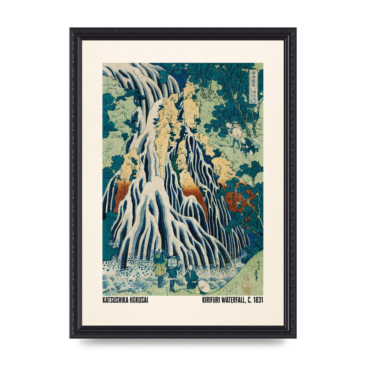 Katsushika Hokusai Kirifuri Waterfall C1831 Wall Art - A3 framed