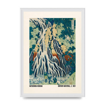 Katsushika Hokusai Kirifuri Waterfall C1831 Wall Art - A3 framed