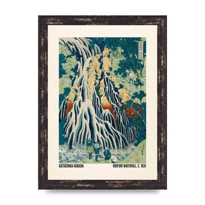 Katsushika Hokusai Kirifuri Waterfall C1831 Wall Art - A4 framed