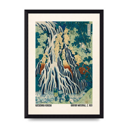 Katsushika Hokusai Kirifuri Waterfall C1831 Wall Art - A4 framed