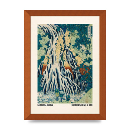 Katsushika Hokusai Kirifuri Waterfall C1831 Wall Art - A4 framed