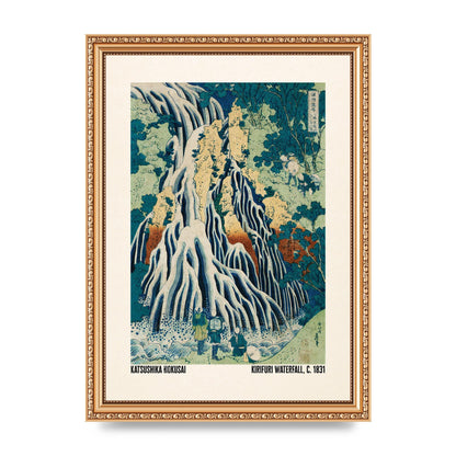 Katsushika Hokusai Kirifuri Waterfall C1831 Wall Art - A4 framed