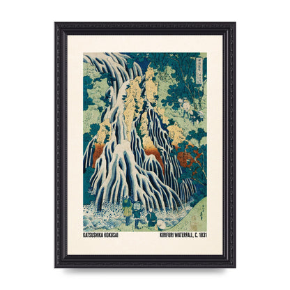 Katsushika Hokusai Kirifuri Waterfall C1831 Wall Art - A4 framed