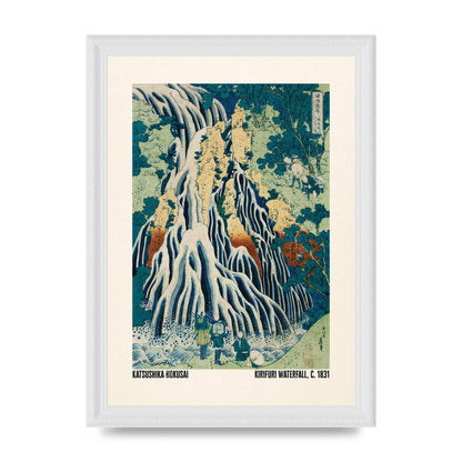 Katsushika Hokusai Kirifuri Waterfall C1831 Wall Art - A4 framed