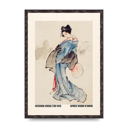 Katsushika Hokusai Japanese Woman In Kimono Art For The Home - A2 framed