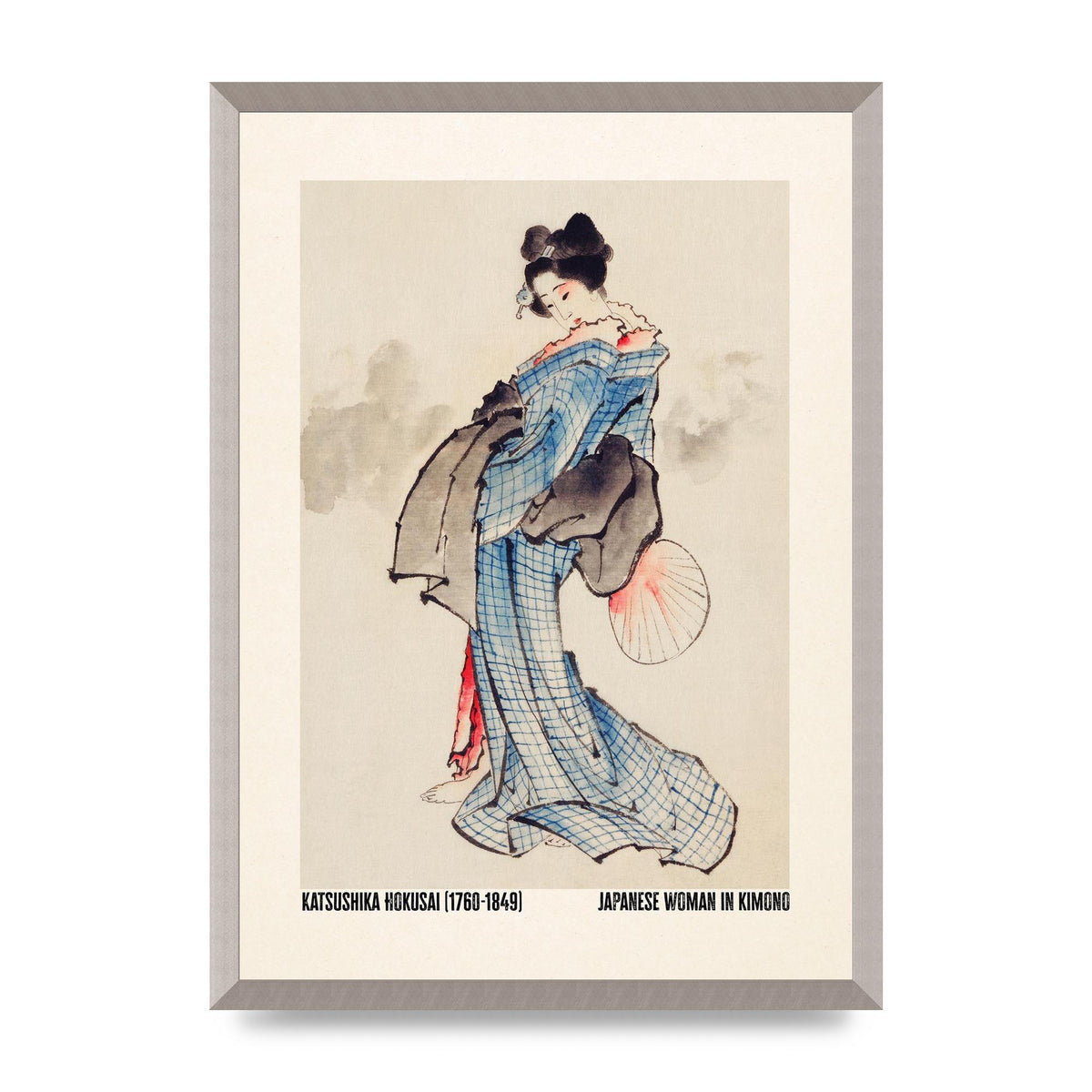 Katsushika Hokusai Japanese Woman In Kimono Art For The Home - A2 framed