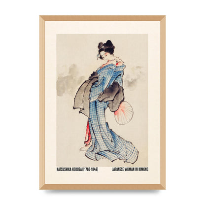 Katsushika Hokusai Japanese Woman In Kimono Art For The Home - A2 framed