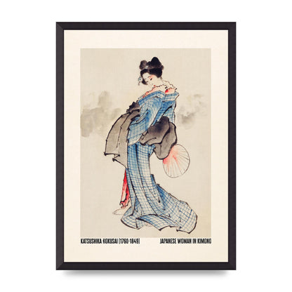 Katsushika Hokusai Japanese Woman In Kimono Art For The Home - A2 framed