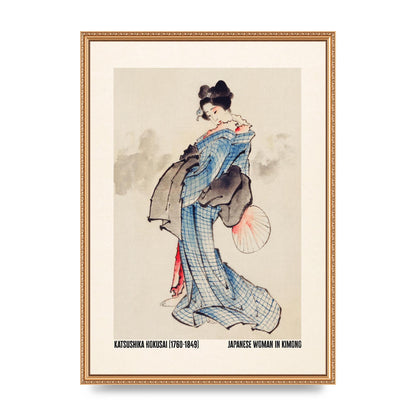Katsushika Hokusai Japanese Woman In Kimono Art For The Home - A2 framed