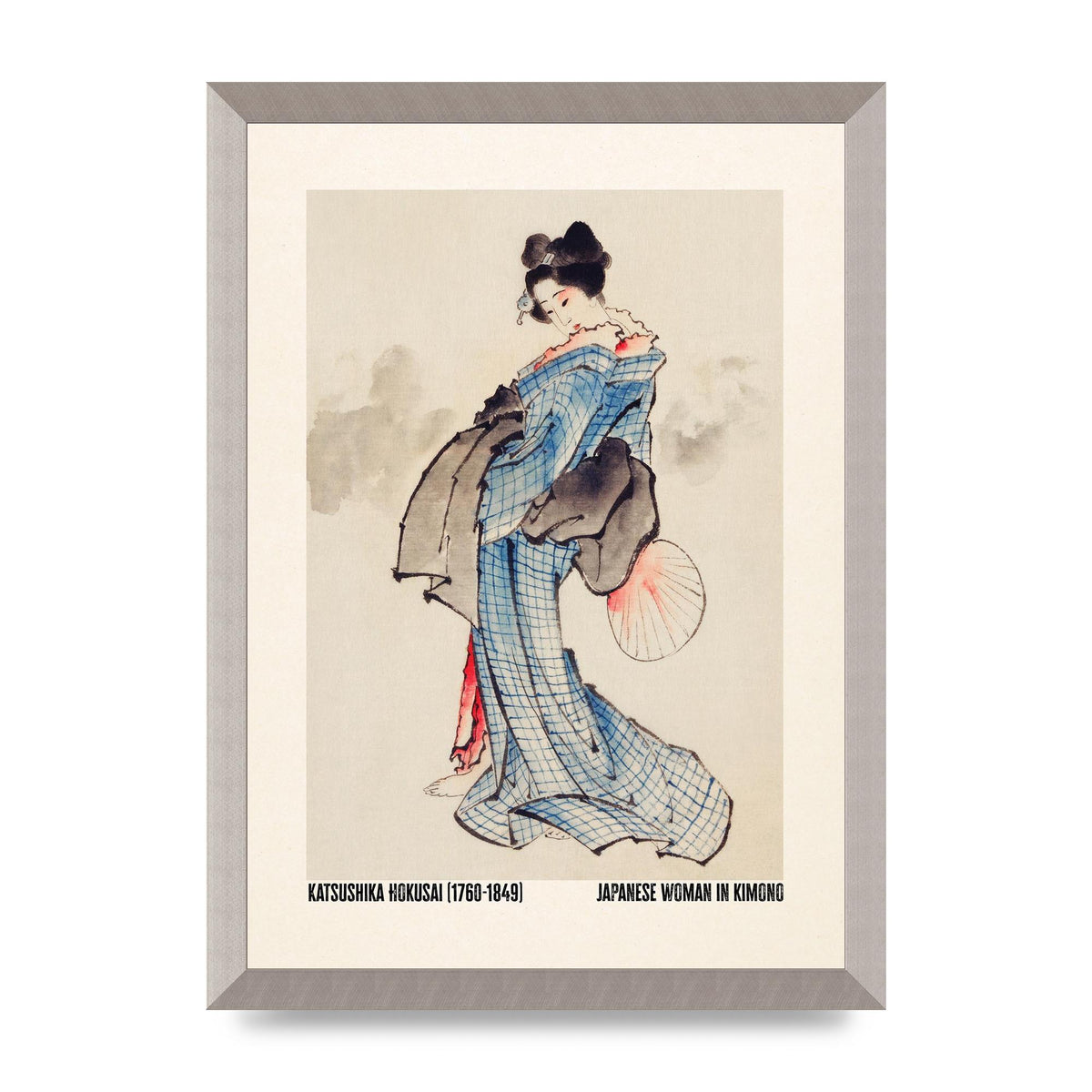 Katsushika Hokusai Japanese Woman In Kimono Art For The Home - A3 framed