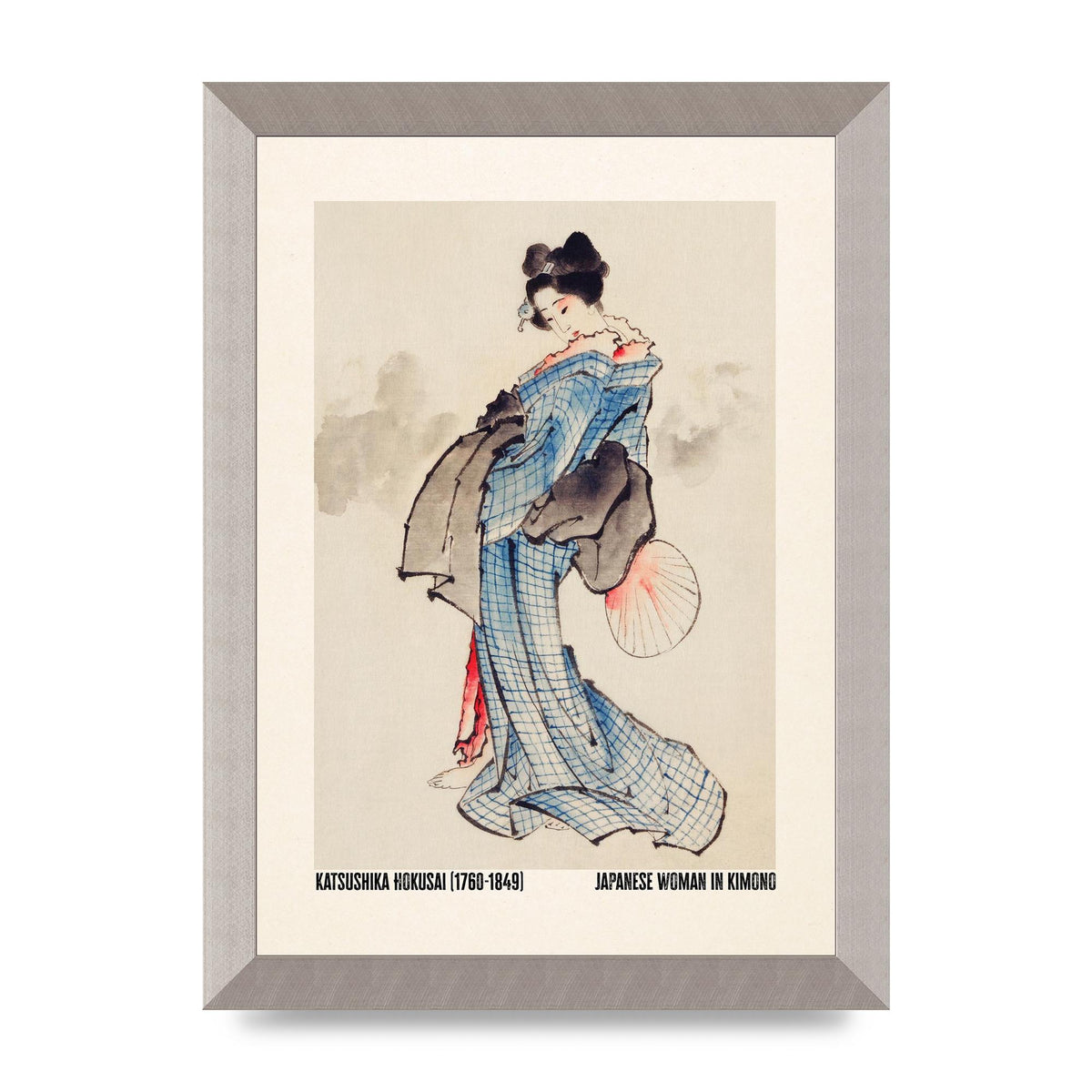 Katsushika Hokusai Japanese Woman In Kimono Art For The Home - A4 framed