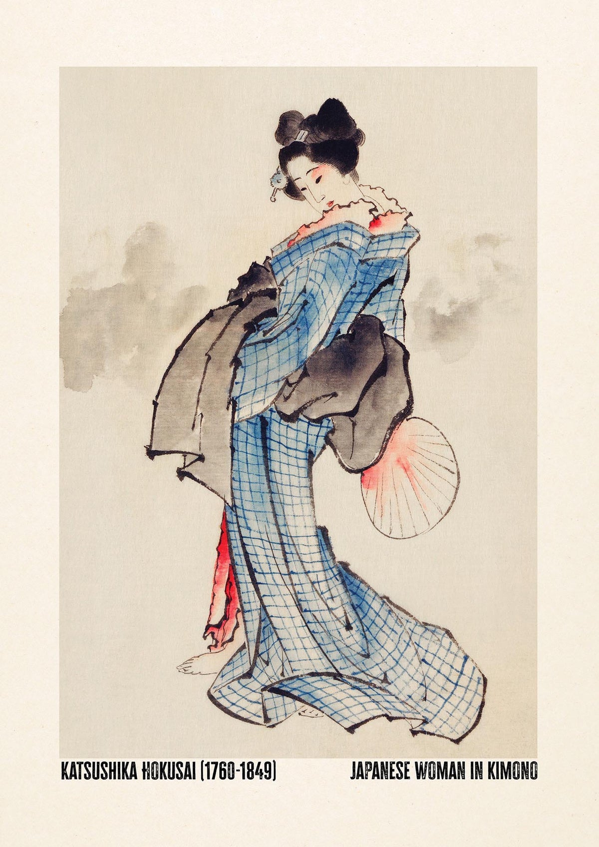 Katsushika Hokusai Japanese Woman In Kimono Art For The Home - detail