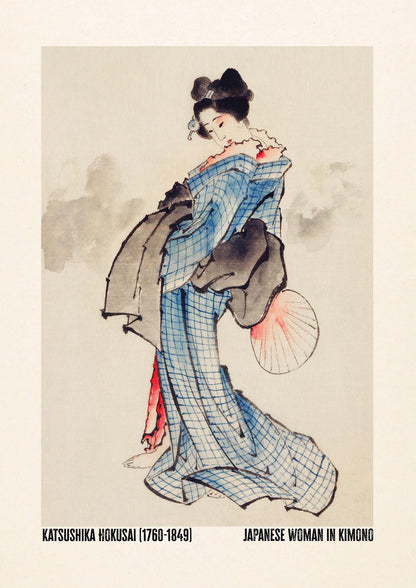 Katsushika Hokusai Japanese Woman In Kimono Art For The Home - detail